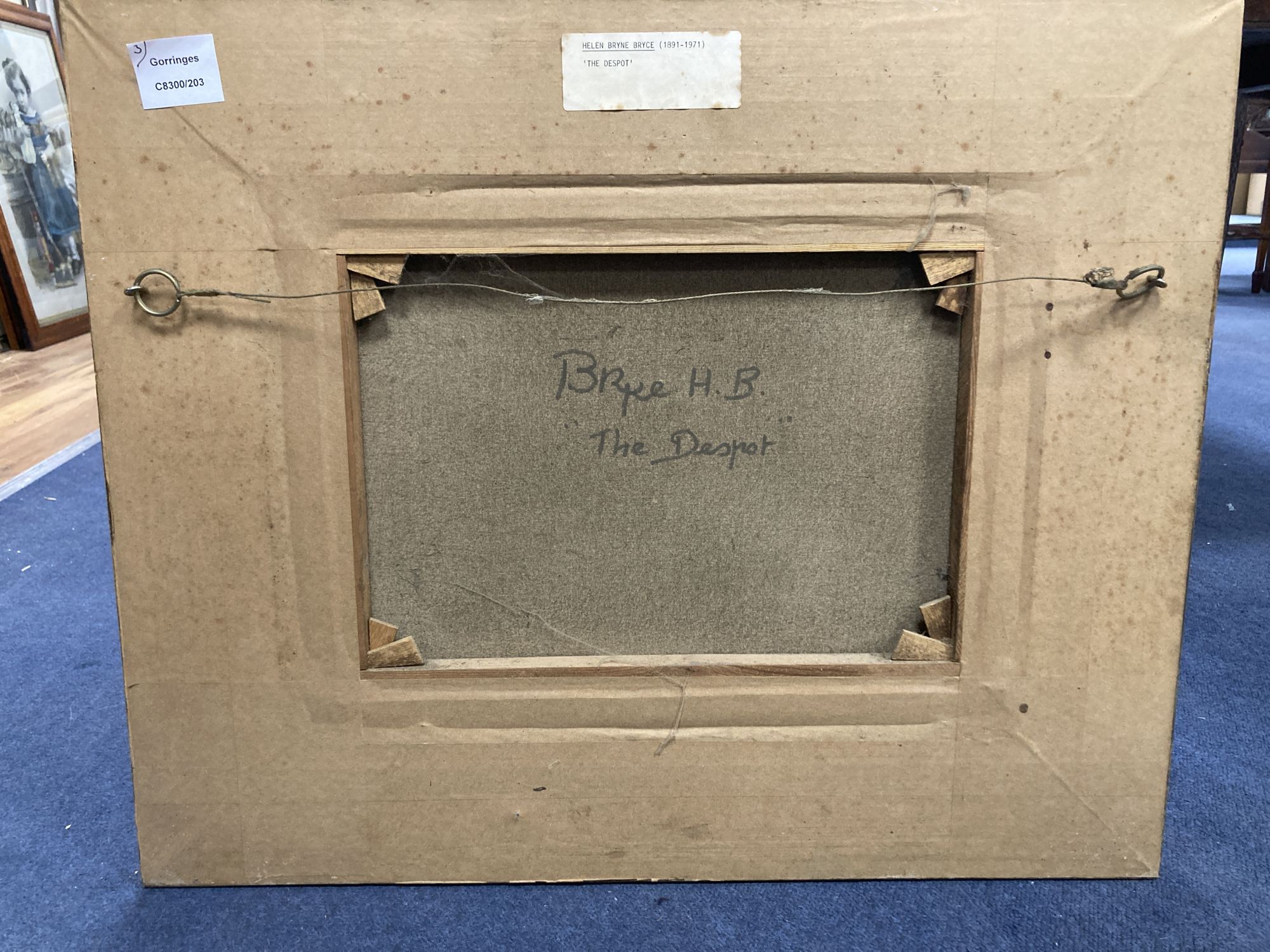 Helen Byrne Bryce (1891-1971), oil on canvas, The Despot, label verso, 28 x 38cm